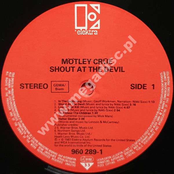 Motley Crue Shout At The Devil German Elektra St Press