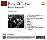 KING CRIMSON - Live In Newcastle - December 8, 1972 - King Crimson Collectors' Club - US DGM MONO Edition